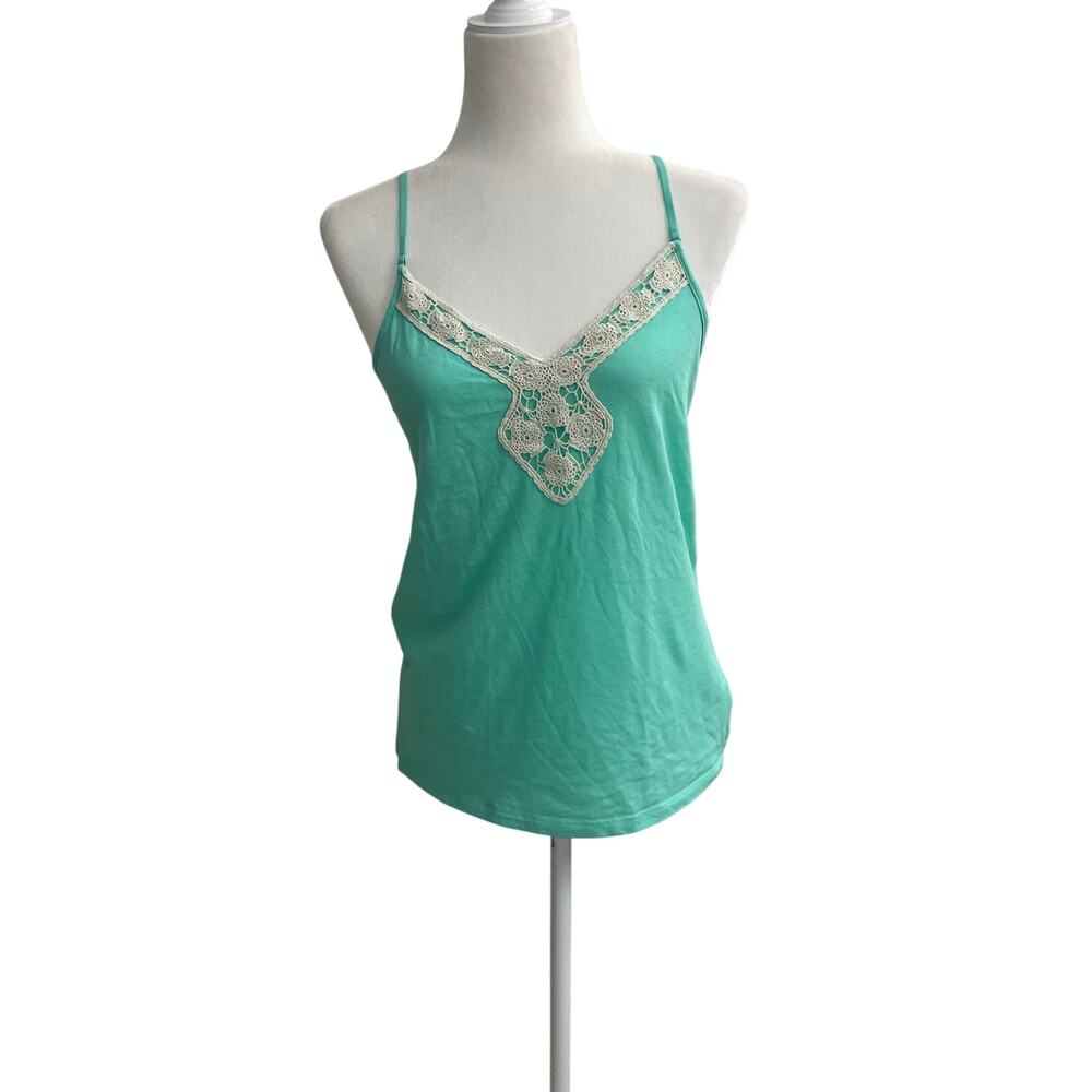 American Eagle Outfitter Women's Tank Top Bohemian Y2K Style Size MD Mint Green